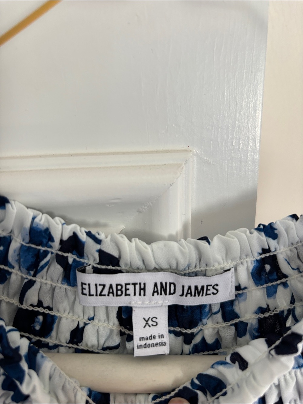 Elizabeth and James White Maxi Dress with Navy Floral Print - Picture 2 of 7